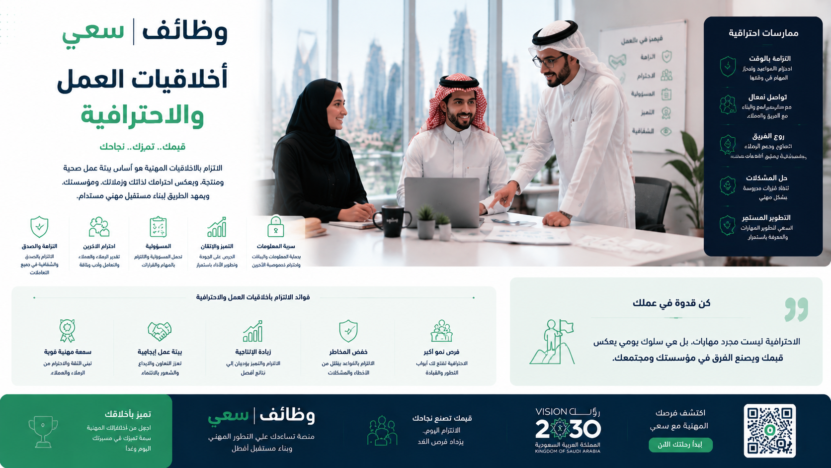  أخلاقيات العمل والاحترافية في بيئة العمل السعودية