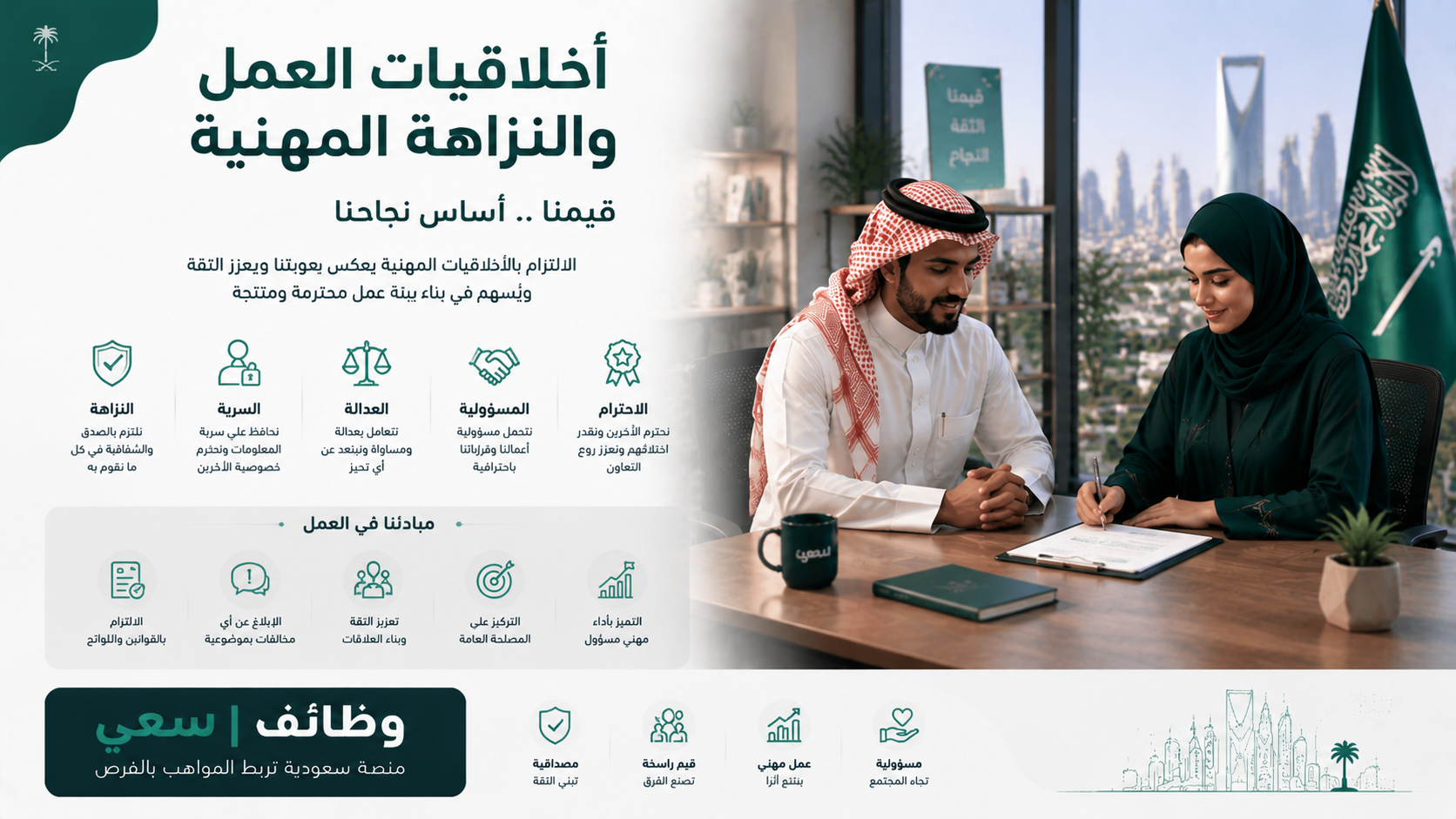  أخلاقيات العمل والنزاهة المهنية في السعودية