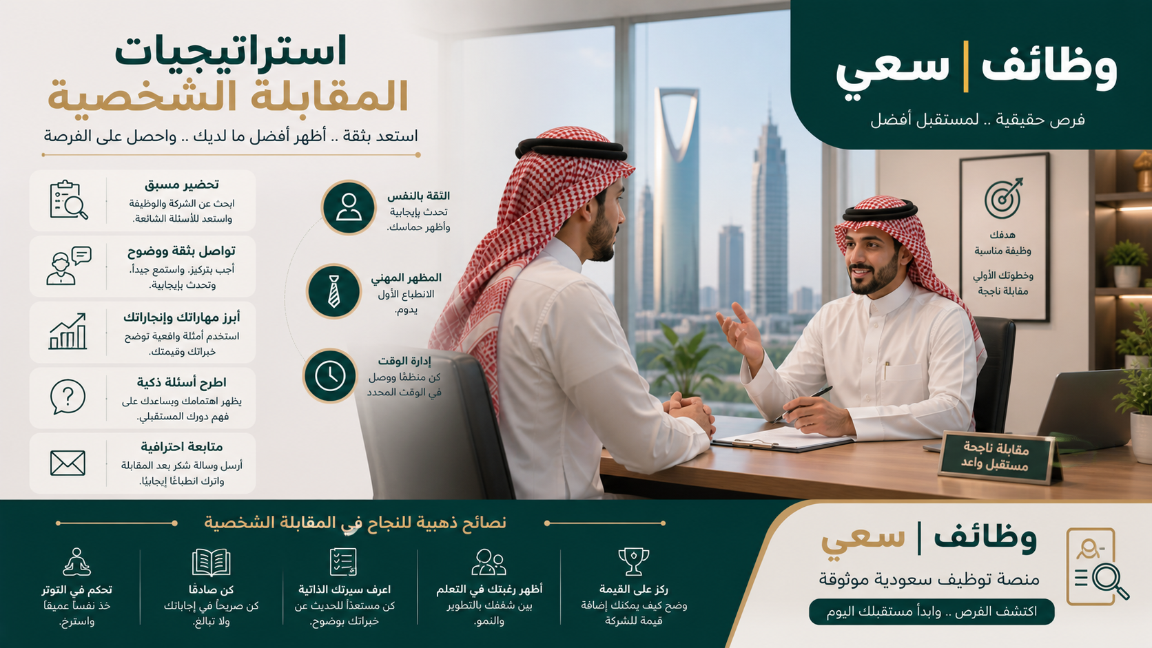  استراتيجيات المقابلة الشخصية: كيف تنجح وتُقبل في الوظيفة