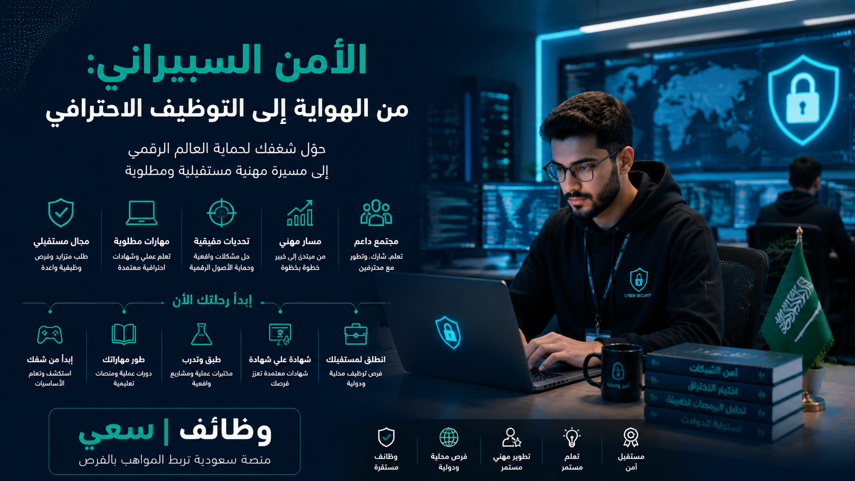  الأمن السيبراني في السعودية: من الهواية إلى الوظيفة