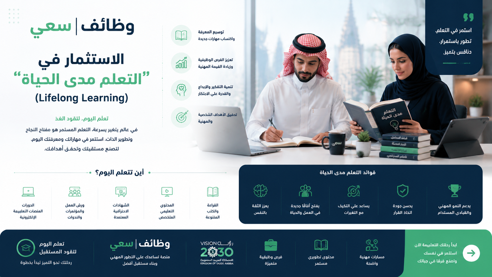  التعلم مدى الحياة وأهميته في سوق العمل السعودي