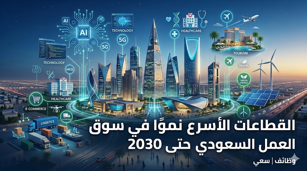 القطاعات الأسرع نموًا في سوق العمل السعودي حتى 2030