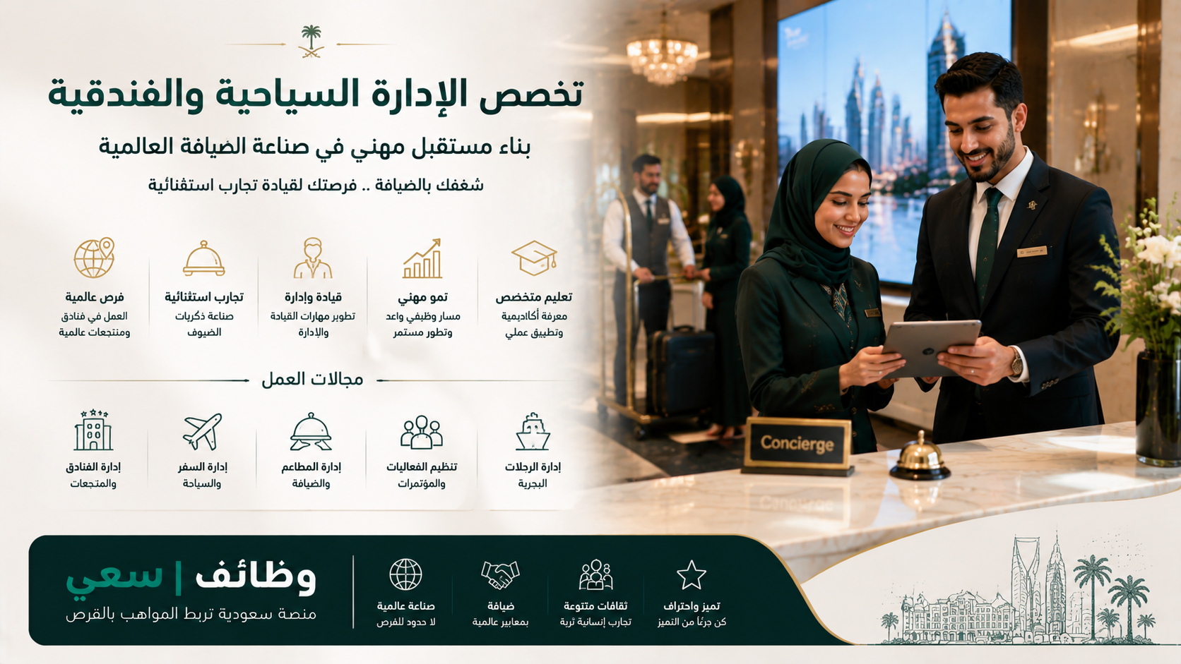  تخصص الإدارة السياحية والفندقية في السعودية