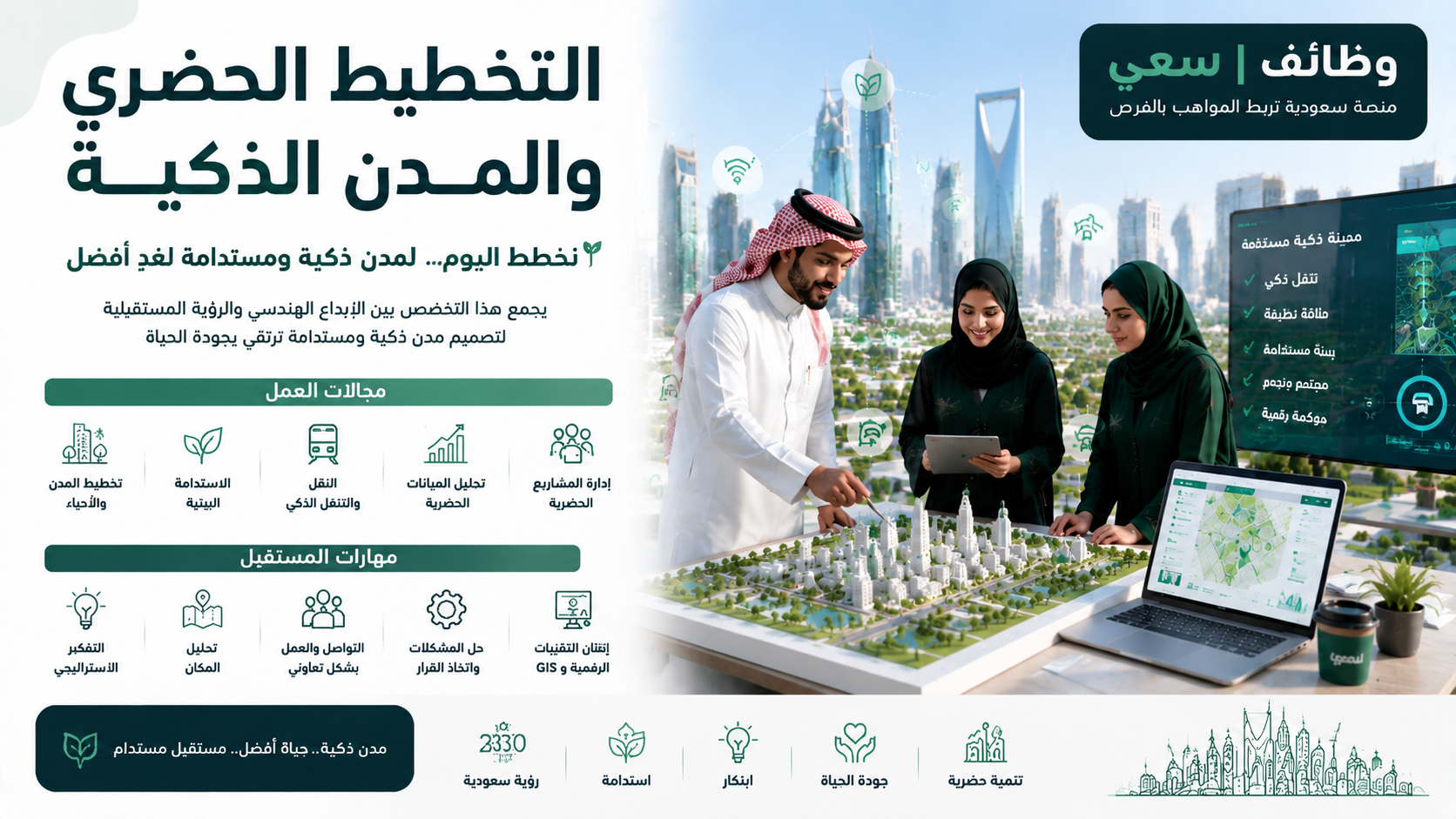 تخصص التخطيط الحضري والمدن الذكية في السعودية