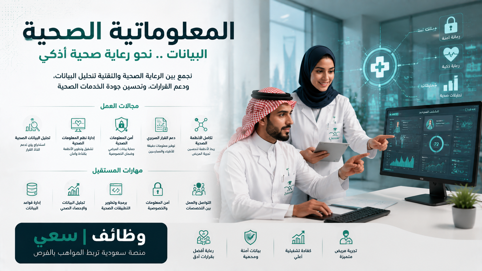  تخصص المعلوماتية الصحية في السعودية: الوظائف والمهارات