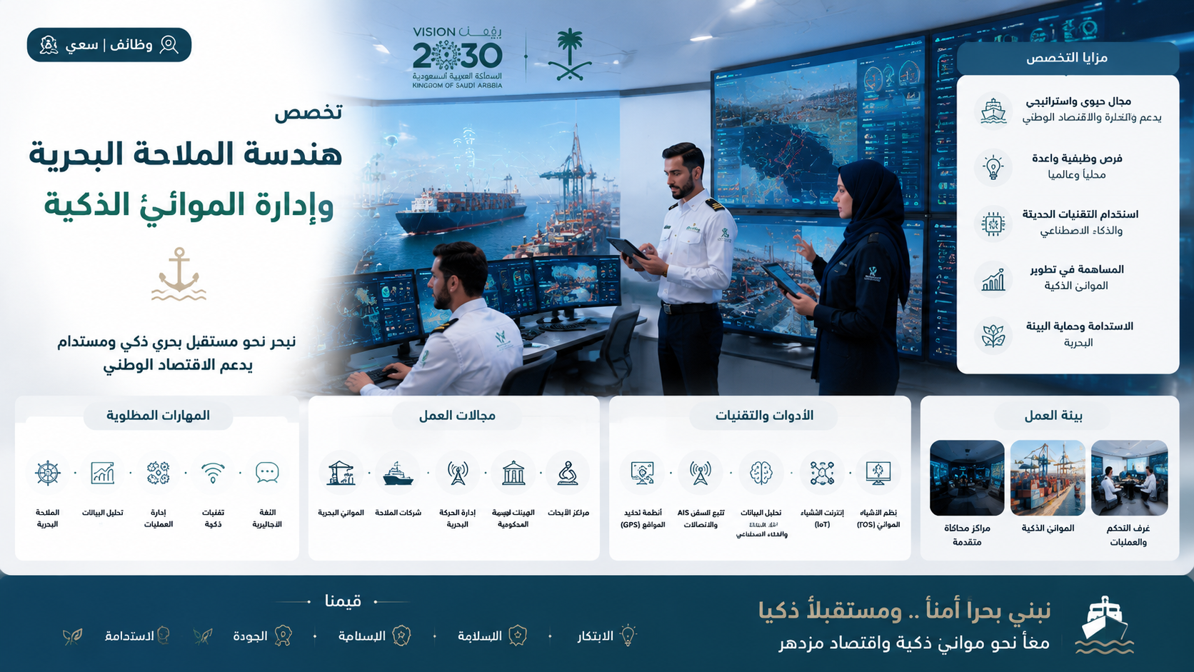 تخصص هندسة الملاحة البحرية وإدارة الموانئ الذكية