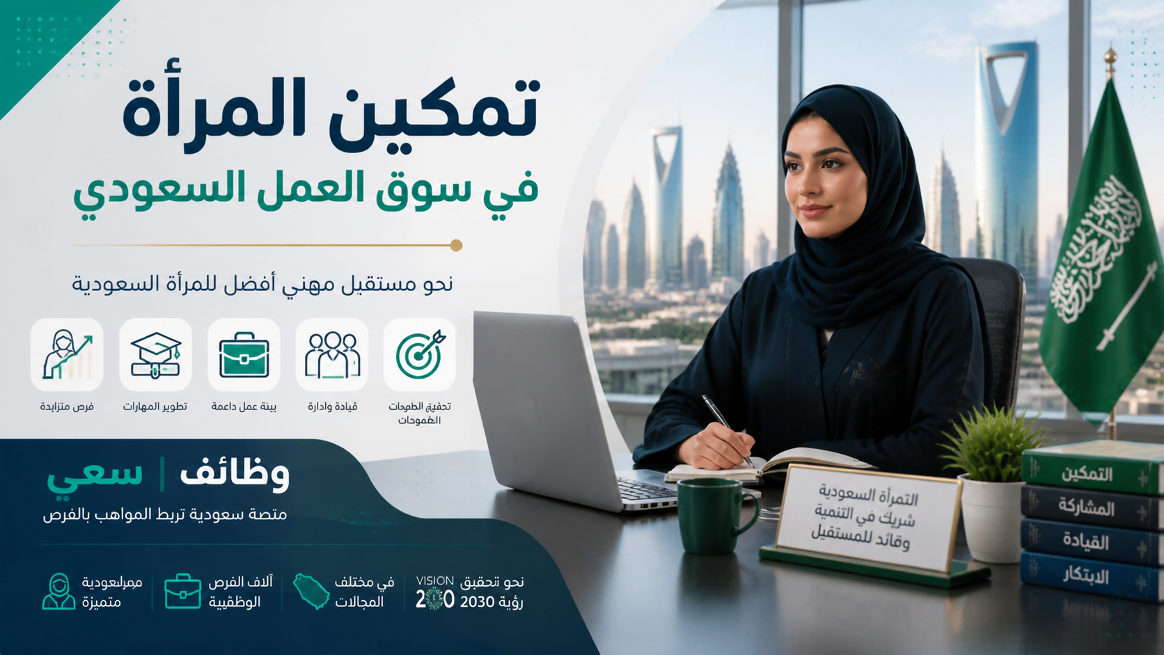  تمكين المرأة في سوق العمل السعودي: الفرص والتحديات ضمن رؤية 2030