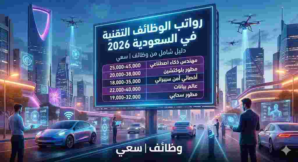 رواتب الوظائف التقنية في السعودية 2026 | دليل شامل ومحدث