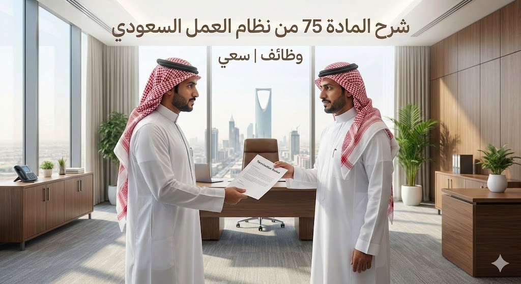 شرح المادة 75 من نظام العمل السعودي: إنهاء العقد غير محدد المدة والإشعار النظامي