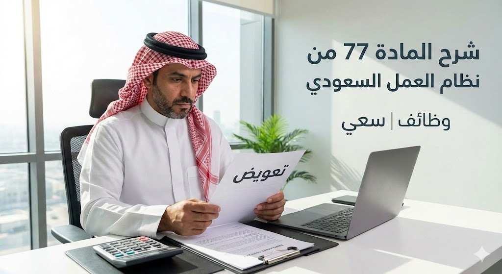 شرح المادة 77 من نظام العمل السعودي: التعويض عند إنهاء عقد العمل وكيفية حسابه