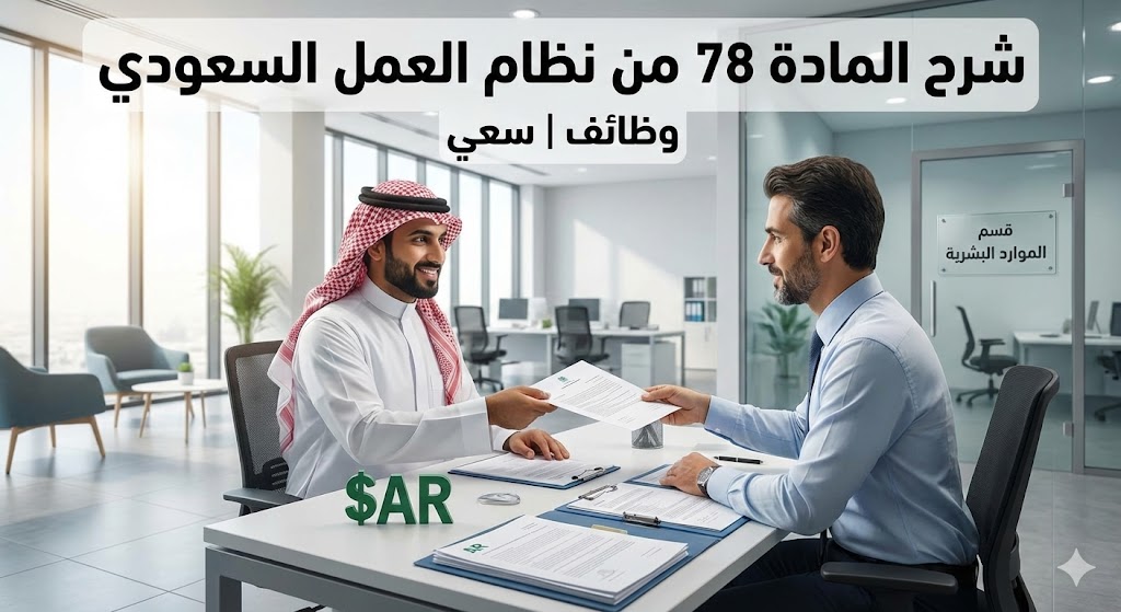 شرح المادة 78 من نظام العمل السعودي: موعد صرف مستحقات الموظف بعد انتهاء عقد العمل