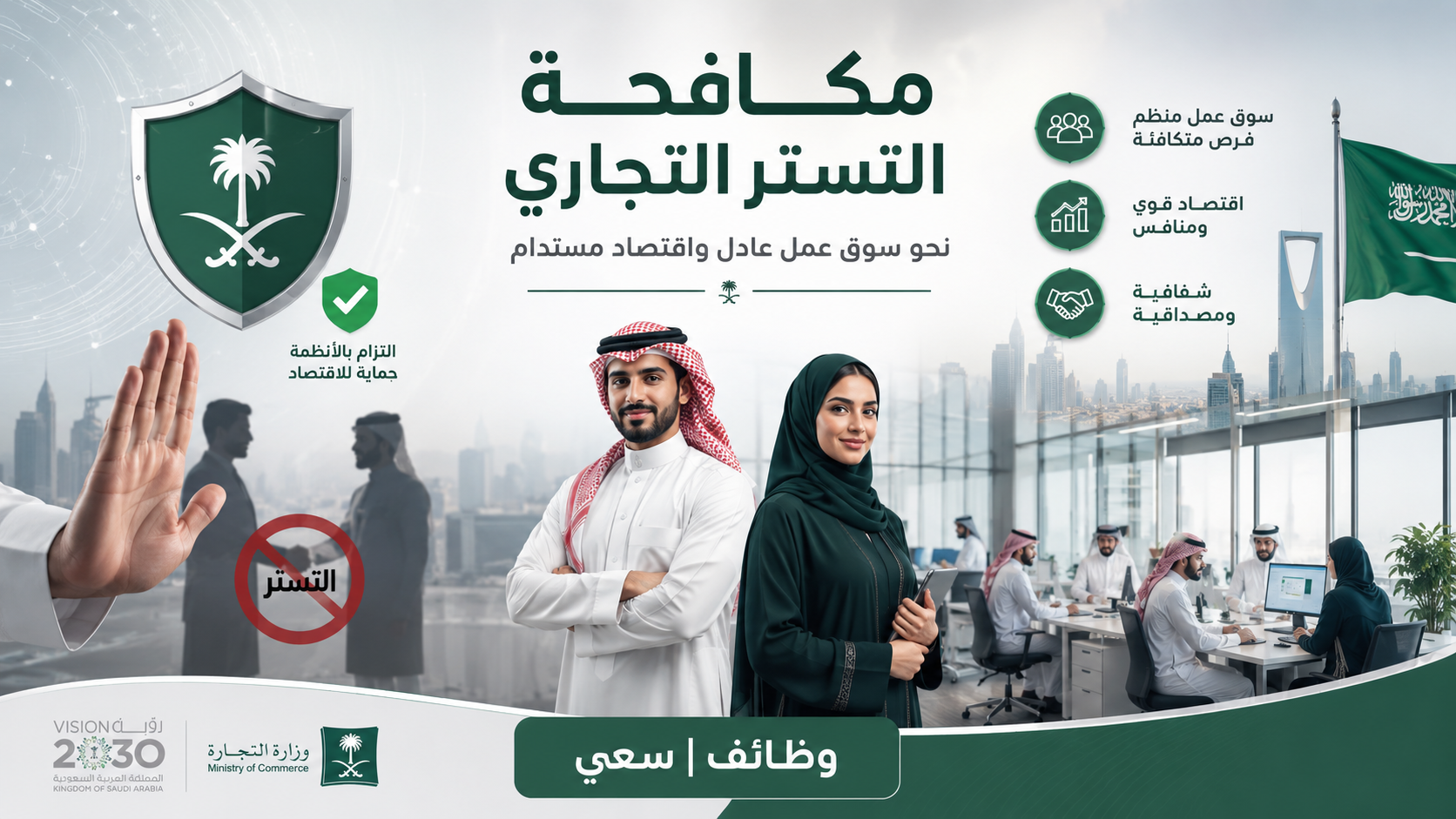  مكافحة التستر التجاري وتأثيرها على الوظائف في السعودية