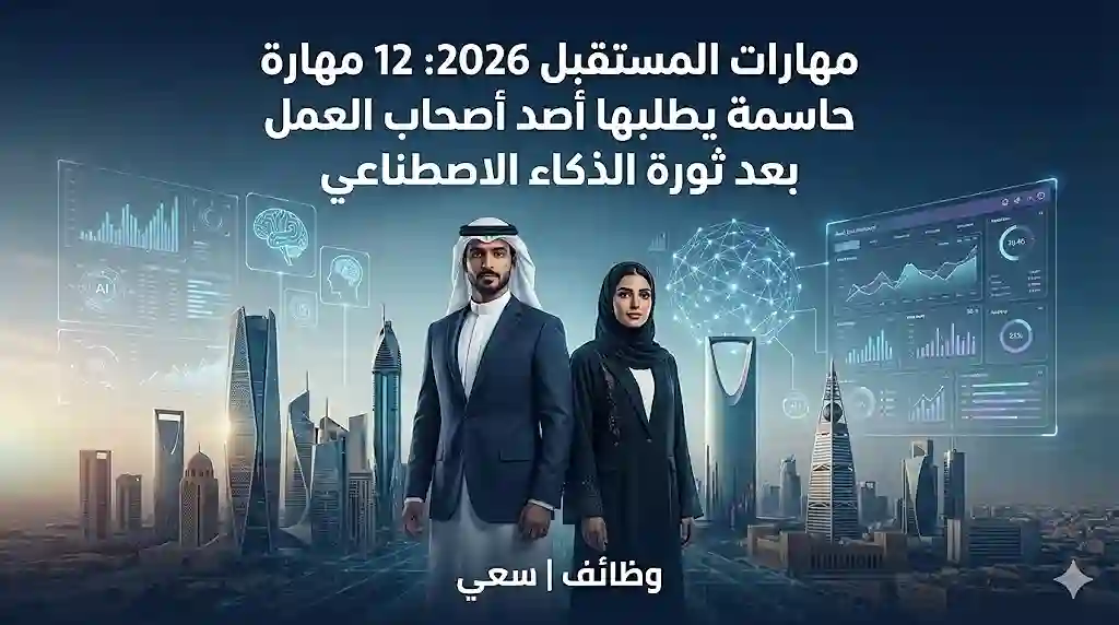 مهارات المستقبل 2026: 12 مهارة حاسمة يطلبها أصحاب العمل بعد ثورة الذكاء الاصطناعي