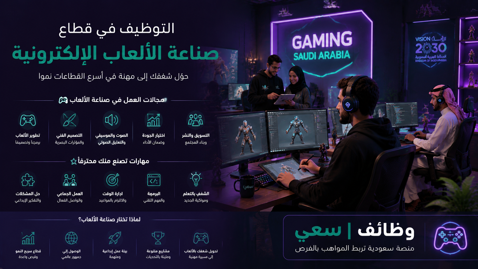  وظائف صناعة الألعاب الإلكترونية في السعودية Gaming